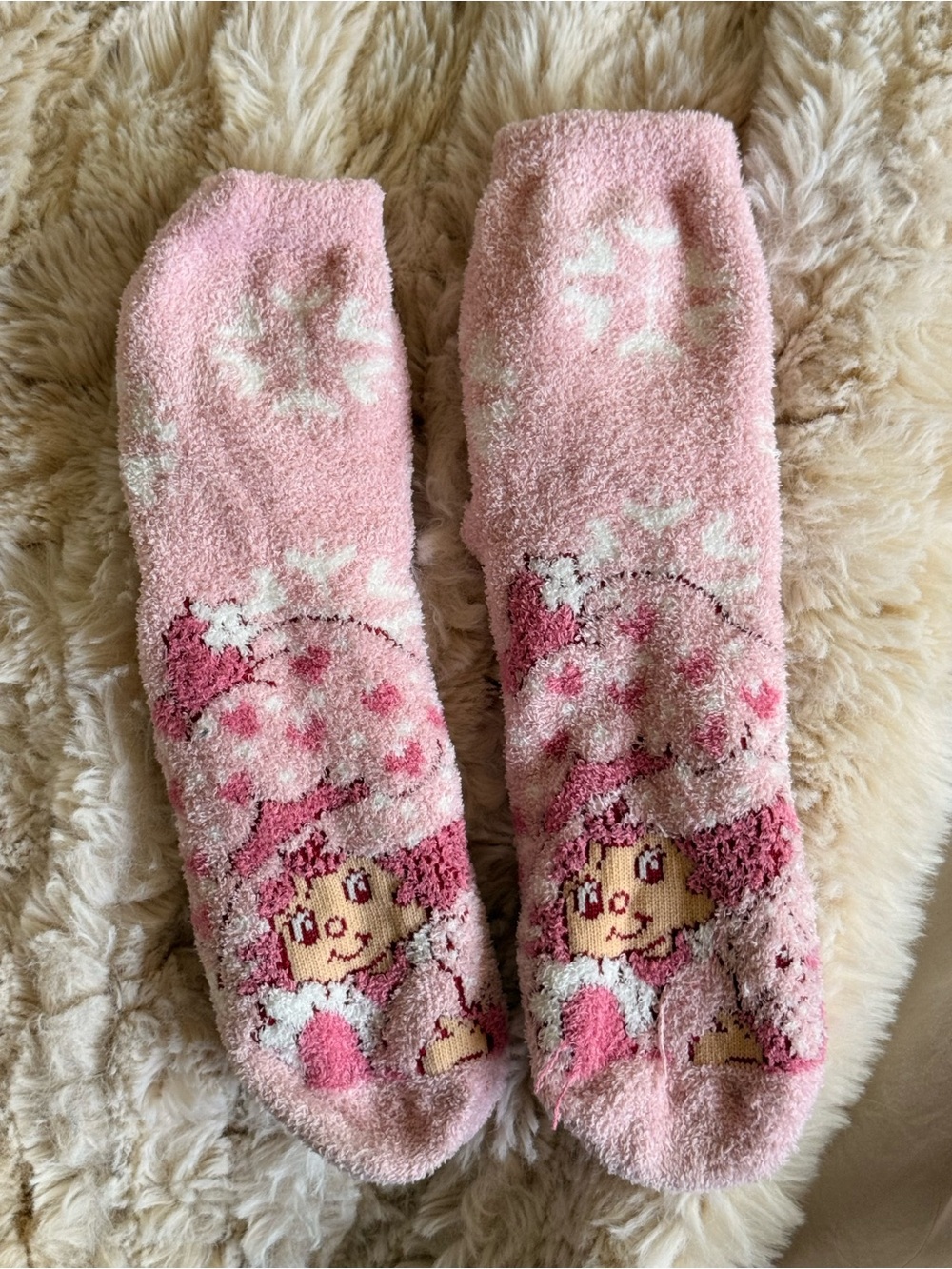 Cozy Pink Character Fuzzy Socks